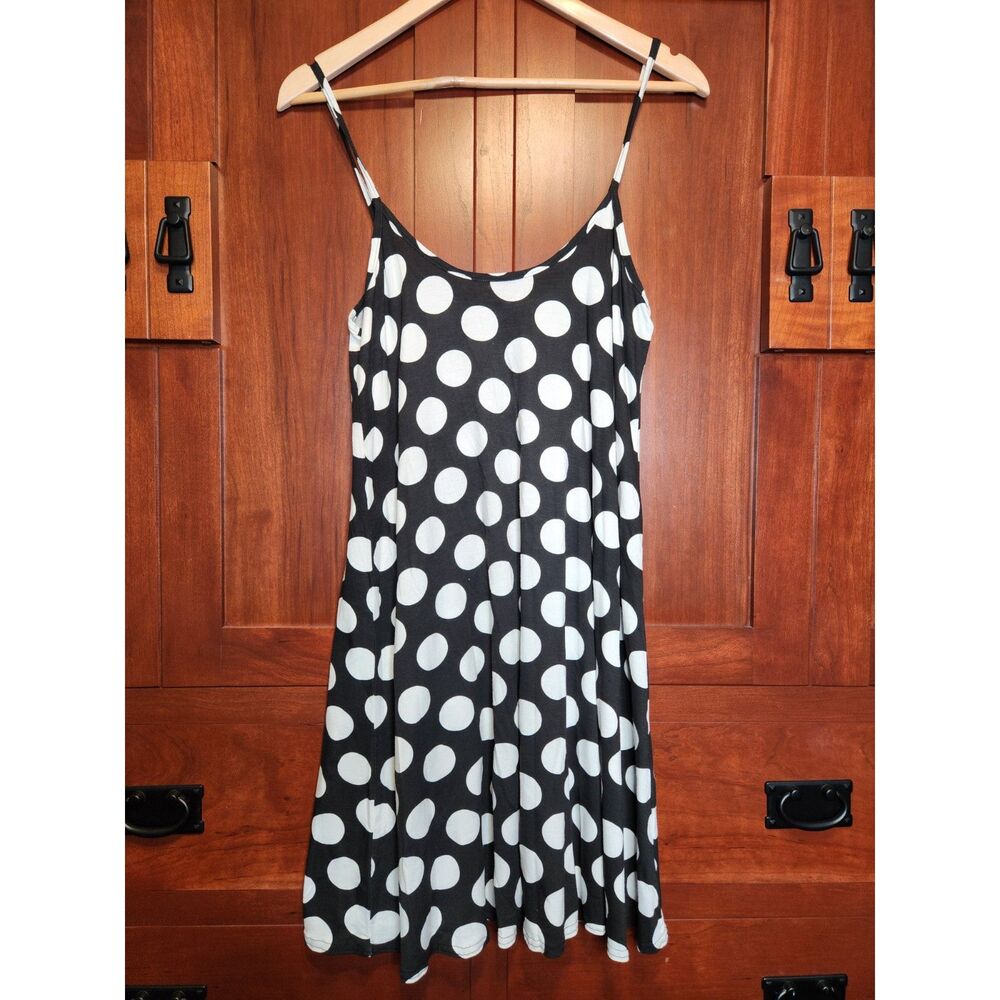 Polka Dot Shift Dress or Tank Top Black and White Women's Size XL